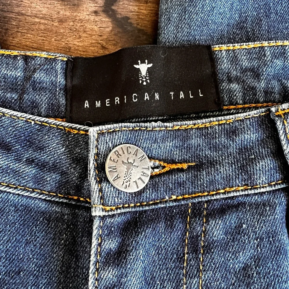 American Tall Jeans Mens Sz  32x37 Carmen Faded Mid Rise Tapered Stretch Denim